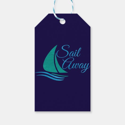 Nautical Sail Away Cadeaulabel (Voorkant)