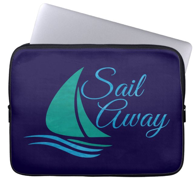 Nautical Sail Away Laptop Sleeve (Voorkant)