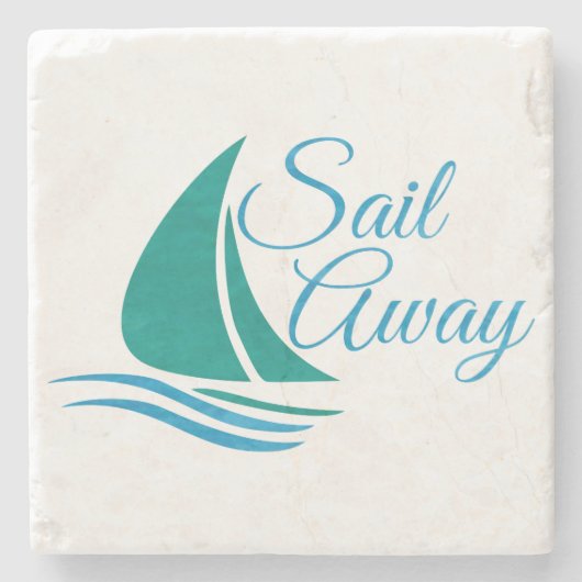 Nautical Sail Away Stenen Onderzetter (Voorkant)