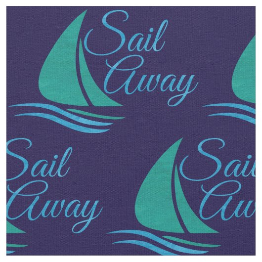 Nautical Sail Away Stof (Close Up)