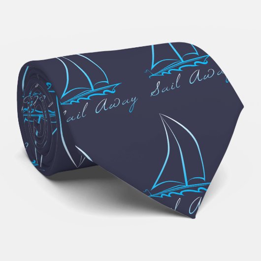Nautical Sail Away Stropdas (Opgerold)