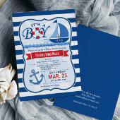 Nautical Sail Boat Baby shower Kaart