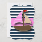 Nautical Sail Boat Beach Bridal Shower Invitations Kaart (Achterkant)