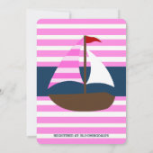 Nautical Sail Boat Beach Bridal Shower Invitations Kaart (Achterkant)