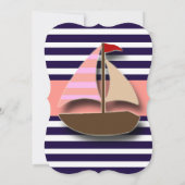 Nautical Sail Boat Beach Bridal Shower Invitations Kaart (Achterkant)