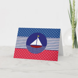 Nautical Sail Boat Note Kaart