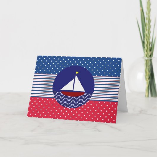 Nautical Sail Boat Note Kaart (Voorkant)