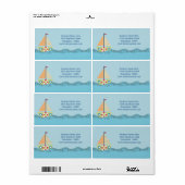 Nautical Sail Boat Ocean Theme Name Label (Full Sheet)