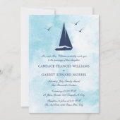 Nautical Sail Boat Wedding Kaart (Voorkant)
