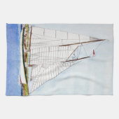 Nautical Sail Boat Zee Ocean Kitchen Dish Towel Theedoek (Horizontaal)