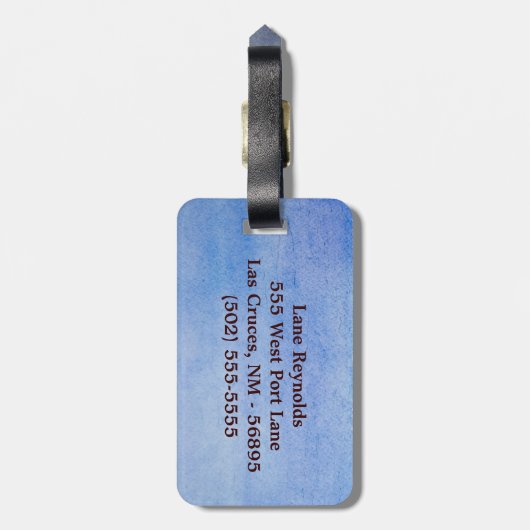 Nautical Sail Boat Zee Ocean Monogram Bagagelabel (Achterkant verticaal)