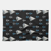 Nautical Sail Boats and Anchors Kitchen Towel Theedoek (Horizontaal)