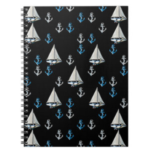 Nautical Sail Boats and Anchors Notebook Notitieboek