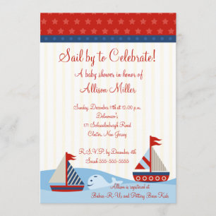 Nautical Sail by to Celebrate Boy Baby shower Kaart