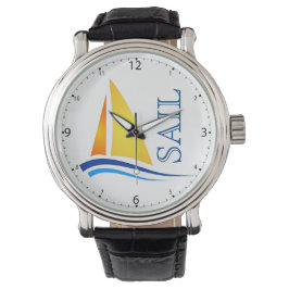 Nautical Sail Modern Horloge
