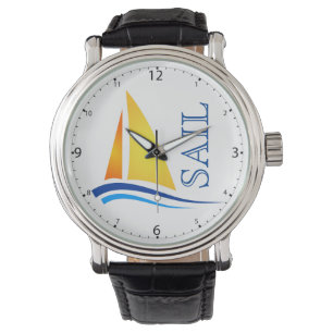 Nautical Sail Modern Horloge