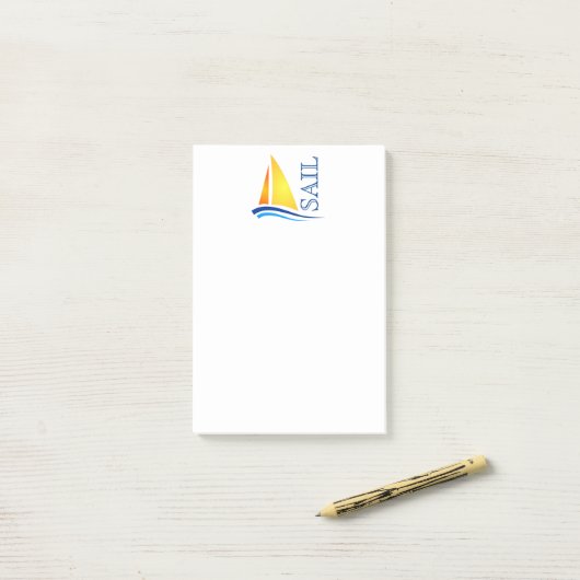 Nautical Sail Modern Post-it® Notes (Op bureau)