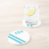 Nautical Sail Onderzetter - Turquoise Stripe (Zijkant)