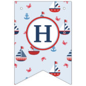 Nautical Sailboat Anchor Crab Birthday Vlaggetjes (Tweede vlag)