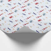 Nautical Sailboat Anchor Zee Gull Lighthouse Ocean Cadeaupapier (Hoek)