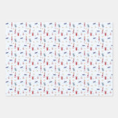 Nautical Sailboat Anchor Zee Gull Lighthouse Ocean Inpakpapier Vel (Voorkant 3)