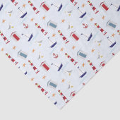 Nautical Sailboat Anchor Zee Gull Lighthouse Ocean Tissuepapier (Detail)