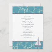 Nautical Sailboat and Swirling Water Afstuderen Kaart (Achterkant)