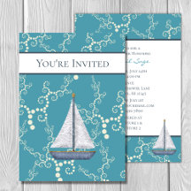 Nautical Sailboat and Swirling Water Baby shower