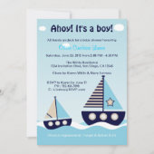 Nautical Sailboat Baby Boy Baby shower Uitnodiging (Voorkant)