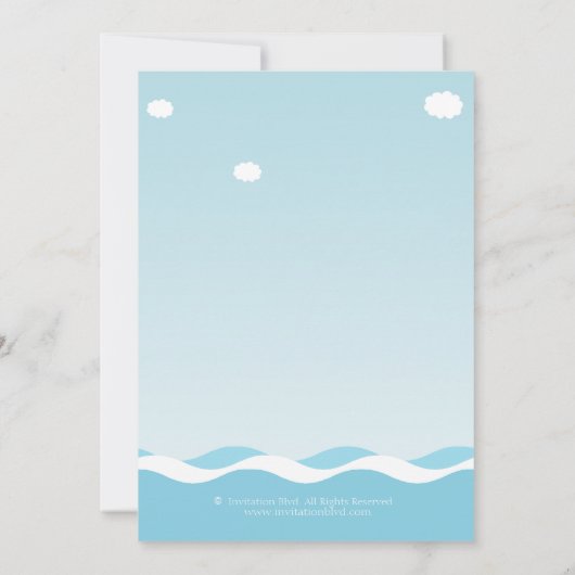 Nautical Sailboat Baby Boy Baby shower Uitnodiging (Achterkant)