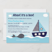 Nautical Sailboat Baby Boy Baby shower Uitnodiging (Voorkant)