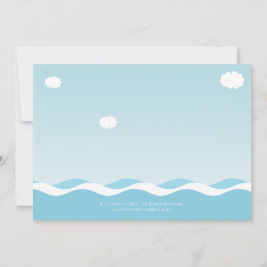 Nautical Sailboat Baby Boy Baby shower Uitnodiging (Achterkant)