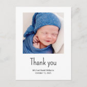 Nautical Sailboat Baby Boy Photo Shower Thank You  Briefkaart (Voorkant)