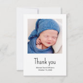 Nautical Sailboat Baby Boy Photo Simple Shower Tha Bedankkaart (Voorkant)
