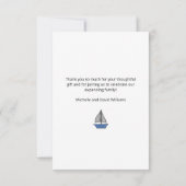 Nautical Sailboat Baby Boy Photo Simple Shower Tha Bedankkaart (Achterkant)