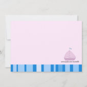 Nautical Sailboat Baby Girl Shower Kaart (Achterkant)