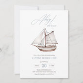Nautical Sailboat Baby shower Ahoy Boy's Kaart (Voorkant)
