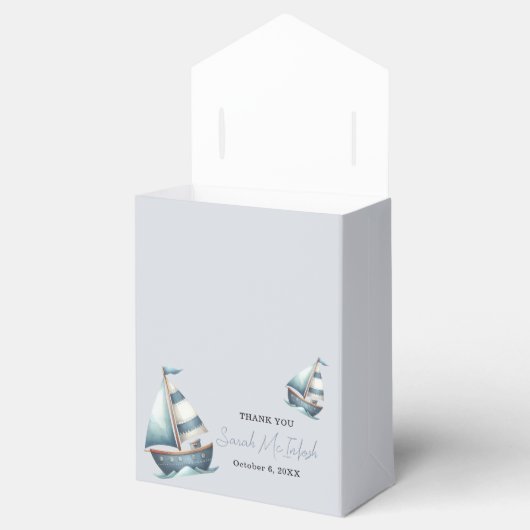 Nautical Sailboat Baby shower Bedankdoosjes (Geopend)