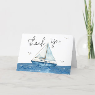 Nautical Sailboat Baby shower Bedankkaart