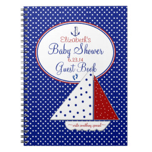 Nautical Sailboat Baby shower Guest Book / Notitieboek