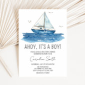 Nautical Sailboat Baby shower Kaart