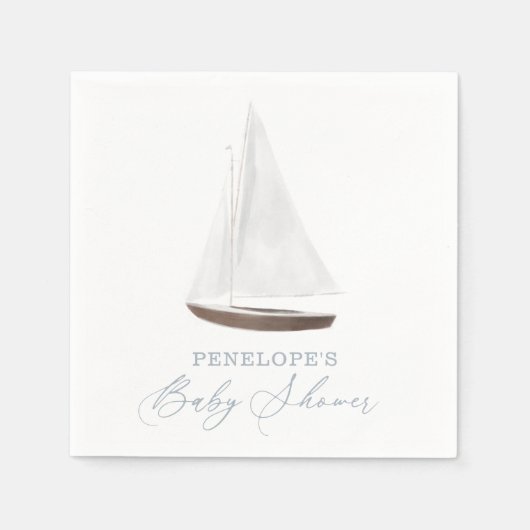 Nautical Sailboat Baby shower Servet (Voorkant)