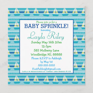 Nautical Sailboat Baby Sprinkle Kaart