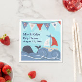 Nautical Sailboat Beach Ocean Whale Baby shower Servet (Insitu)