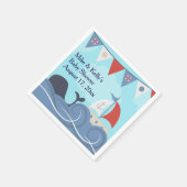 Nautical Sailboat Beach Ocean Whale Baby shower Servet (Hoek)