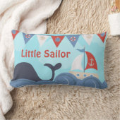 Nautical Sailboat Beach Ocean Whale Nursery Kussen (Deken)