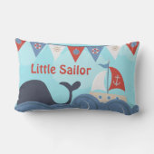 Nautical Sailboat Beach Ocean Whale Nursery Kussen (Achterkant)