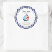 Nautical Sailboat Birthday Dank je wel! Ronde Sticker (Tas)