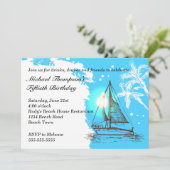 Nautical Sailboat Birthday Kaart (Staand voorkant)