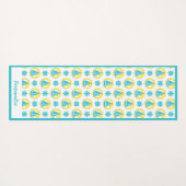 Nautical Sailboat Blauwgroen Yellow Zen Yoga Namas Yogamat (Achterkant (horizontaal))